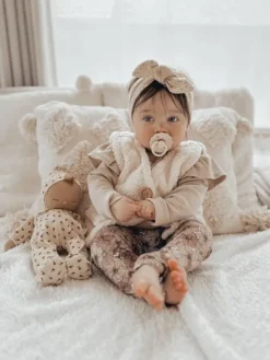 Babystyling vauvan röyhelöbody Sand