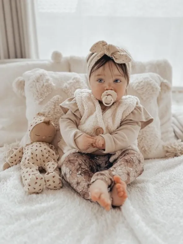 Babystyling vauvan röyhelöbody Sand