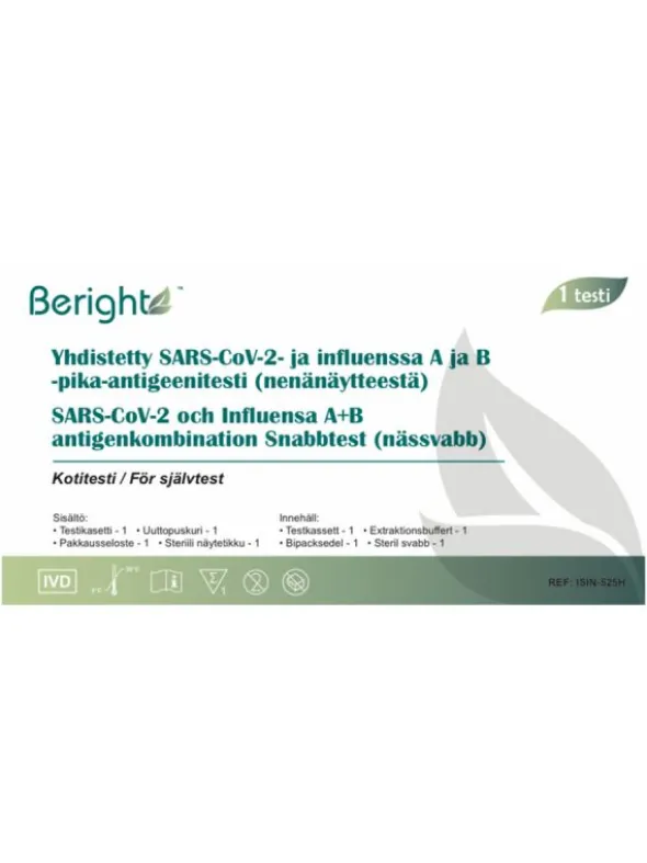 Beright Korona- ja Influenssa kotitesti 3-in-1 1 kpl