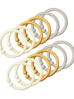 Bibs Loops rengas, 12kpl, Ivory/Honey/Sand