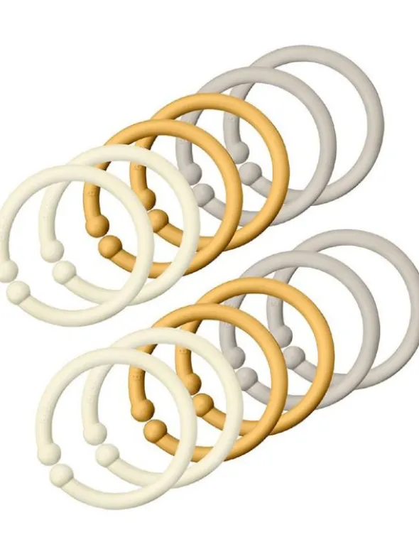 Bibs Loops rengas, 12kpl, Ivory/Honey/Sand