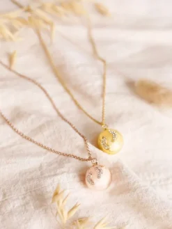 Bolakoru äidille ketjulla, jalanjälki bling ruusukultainen | PROUD MAMA