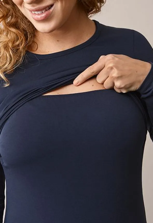 Boob Design - imetyspaita pitkähihainen Classic, midnight blue