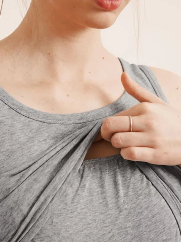 Boob Design - imetystoppi Classic Tank Top Grey melange