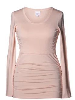 Boob Design - äitiys- ja imetyspaita pitkähihainen Ruched Top, pale blush