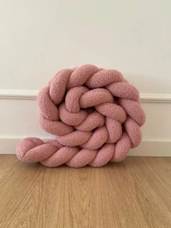 Bouclé Palmikko reunasuoja pinnasänkyyn ja juniorisänkyyn - Pink