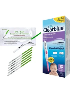 Clearblue Digital ovulaatiotesti 10 kpl ja ovulaatiotestiliuska 7kpl