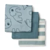 Done By Deer - harsoliina 3-pack 70x70 - Deer friends Blue