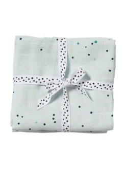 Done By Deer - harsoliina 2-pack 70x70 - Dreamy dots blue