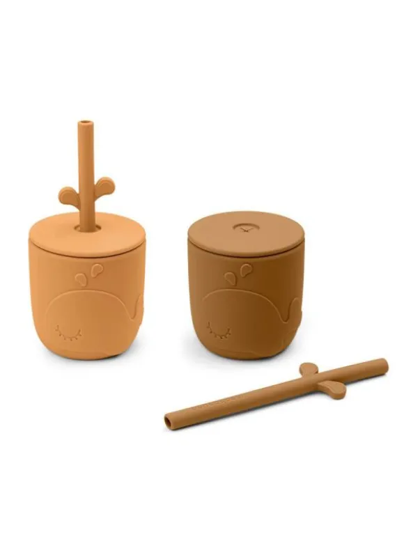 Done by Deer - Peekaboo Straw cup - Wally Mustard