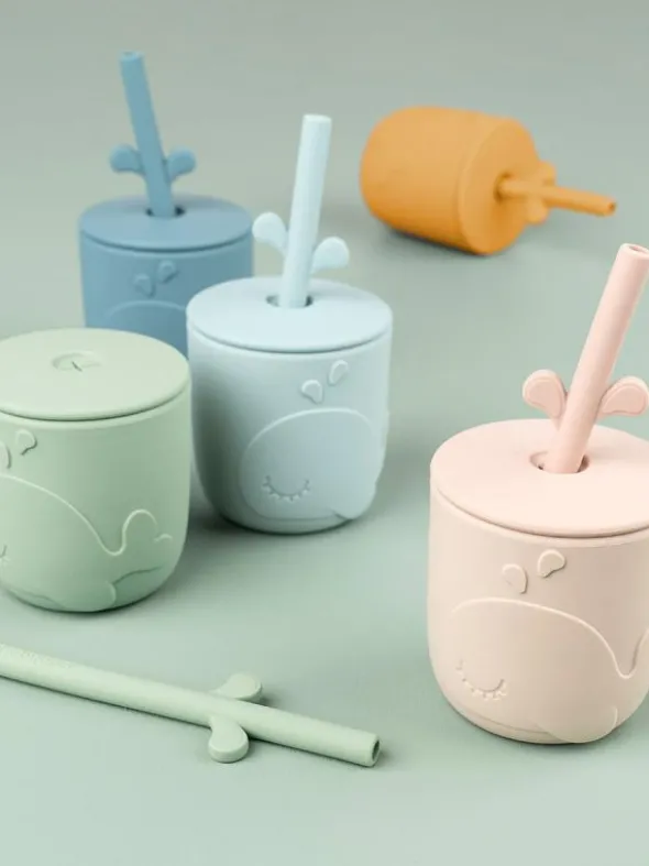 Done by Deer - Peekaboo Straw cup - Wally Mustard