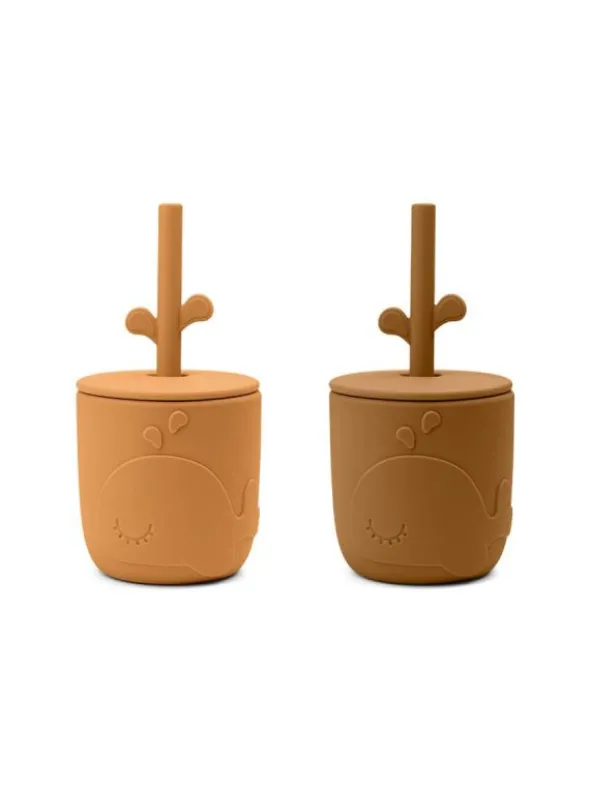 Done by Deer - Peekaboo Straw cup - Wally Mustard