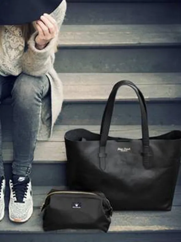 Elodie Details - hoitolaukku, Black Leather