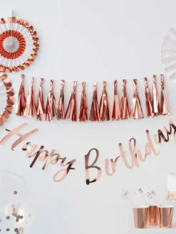 Ginger Ray - folioilmapallo Happy Birthday, ruusukulta