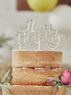 Happy Birthday! puinen kakunkoriste