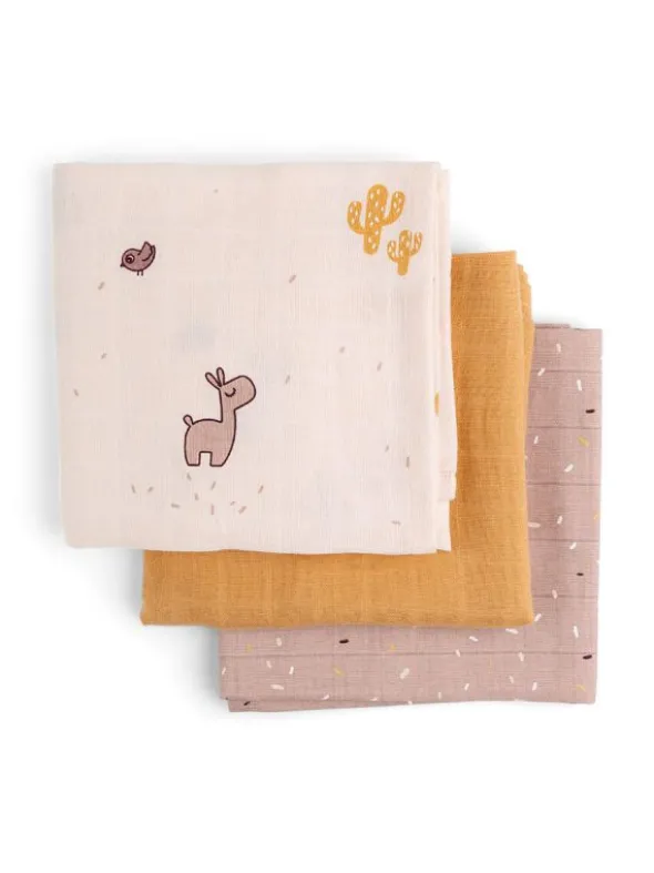 Harsoliina vauvalla 3-pack 70x70 - Lalee Powder - Done By Deer