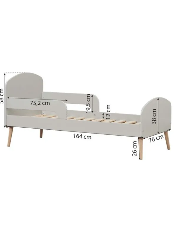 Hoppekids Blend Juniorsänky, 70 x 160 cm - harmaa