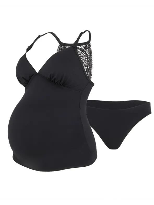 Äitiysuimapuku tankini Maori (musta) | CACHE COEUR