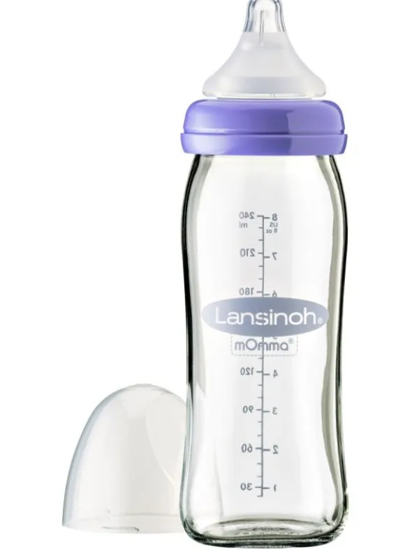 Lansinoh - lasinen tuttipullo 240ml, 3kk+