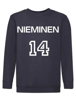 Lasten Collegepaita nimellä ja numerolla, navy sininen