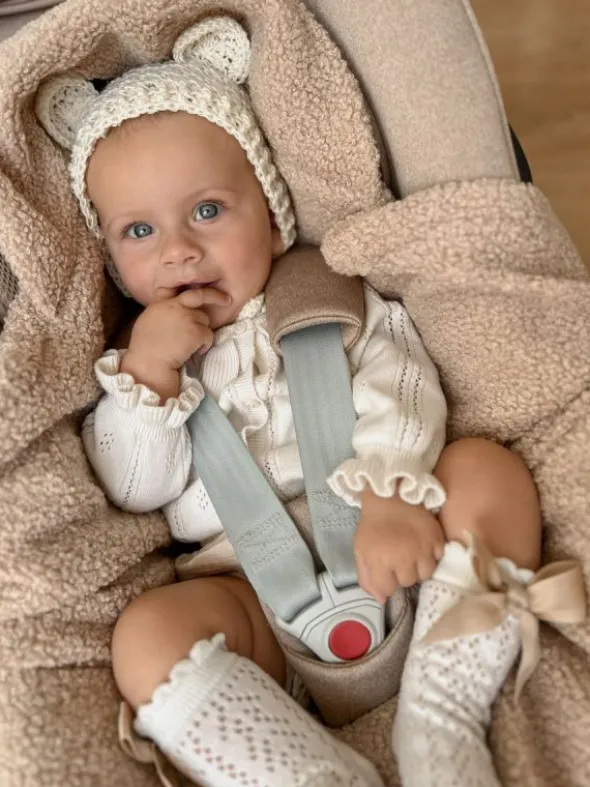 Lämmin boucle turvakaukalon viltti – beige
