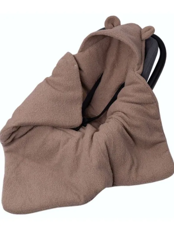 Lämmin nallenkorva boucle turvakaukalon viltti – brown