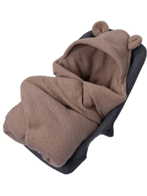 Lämmin nallenkorva boucle turvakaukalon viltti – brown