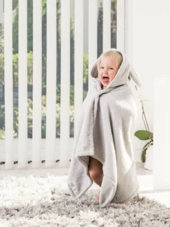 Luin Living Vauvapyyhe nallenkorvilla 0-5v, Pearl Grey