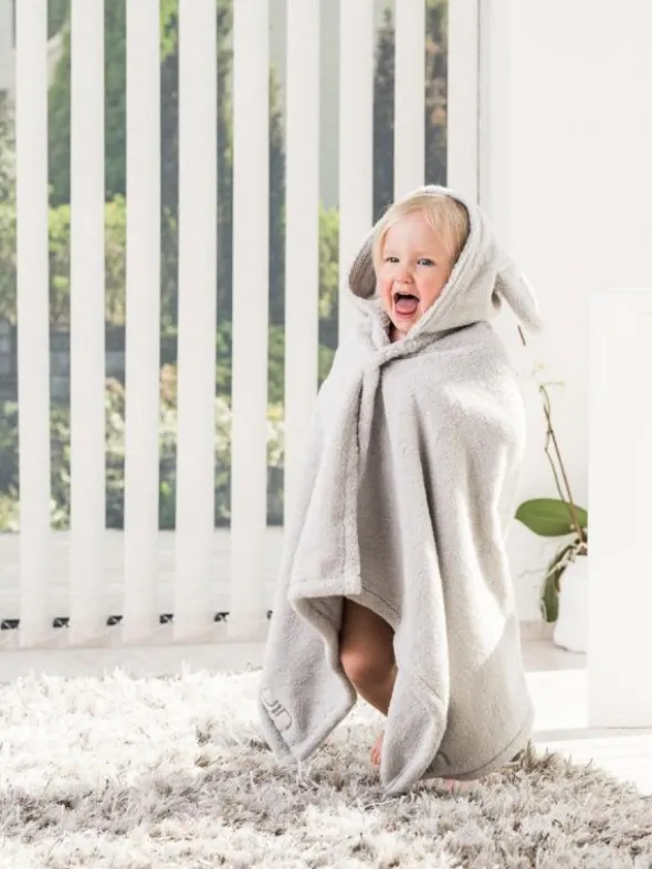 Luin Living Vauvapyyhe nallenkorvilla 0-5v, Pearl Grey