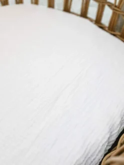 Muotoonommeltu harso aluslakana 60x120cm - Cream