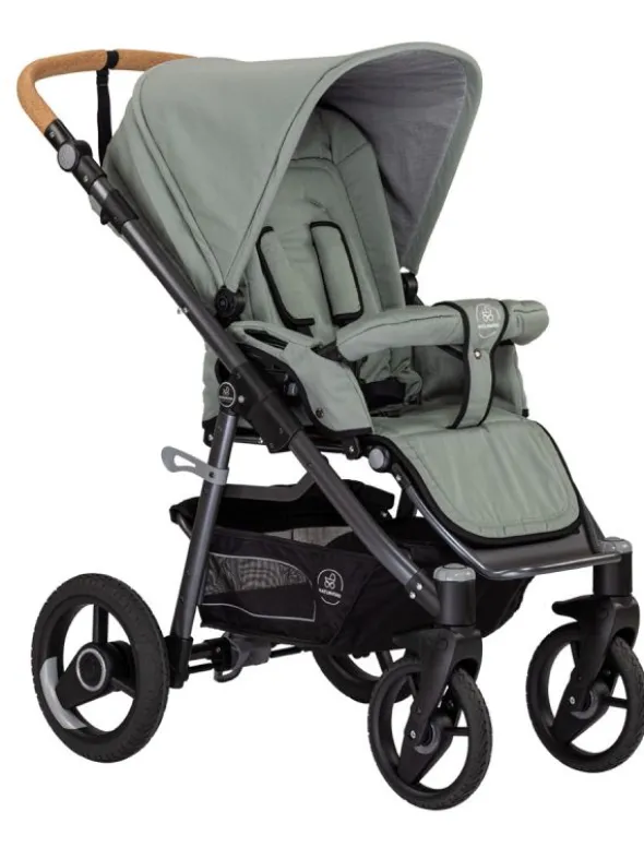Naturkind Lux Evo yhdistelmävaunut Solight Ecco renkailla, Jade