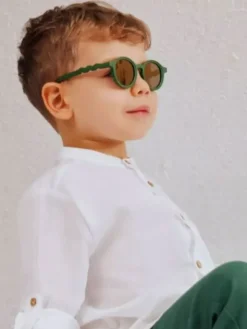 Olivio&Co Lasten Aurinkolasit Kids 3-5v, Round Olive Green
