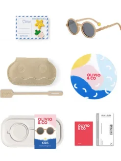 Olivio&Co Lasten Aurinkolasit Kids 3-5v, Round Sand Beige