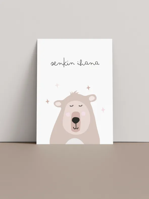 Onnittelukortti nalle - senkin ihana