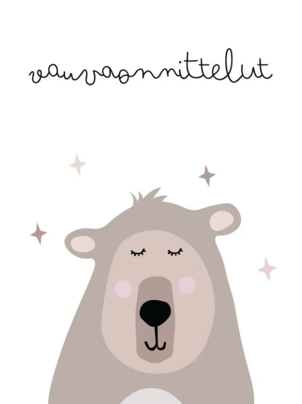 Onnittelukortti nalle - vauvaonnittelut