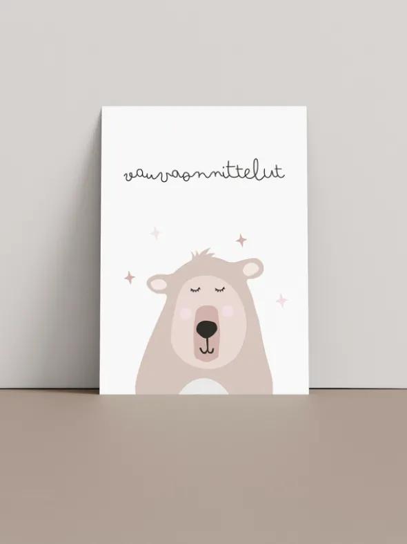 Onnittelukortti nalle - vauvaonnittelut