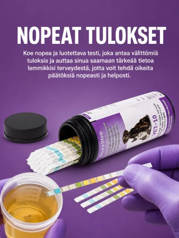 10 parametrin virtsatesti eläimille 5 kpl