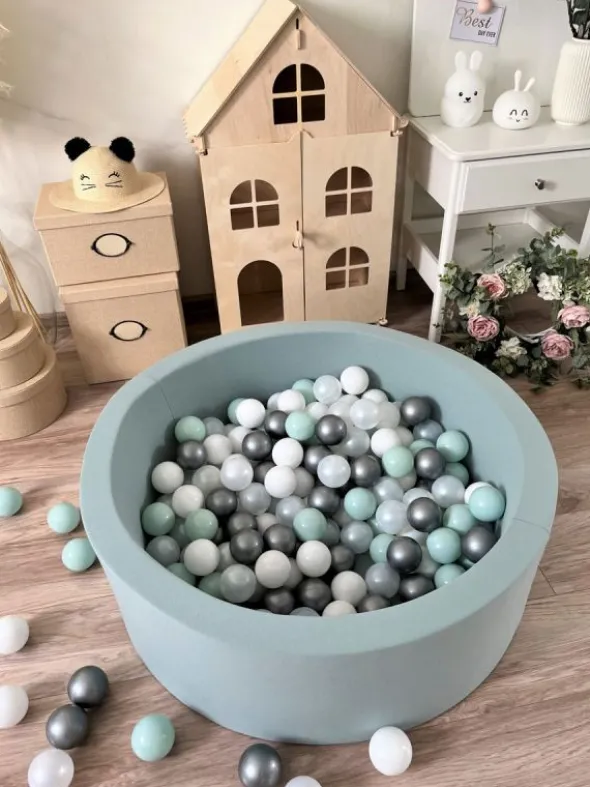 Pehmeä pallomeri + pallot (valitse värit), dirty mint