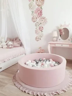 Pehmeä pallomeri + pallot (valitse värit), powder rose