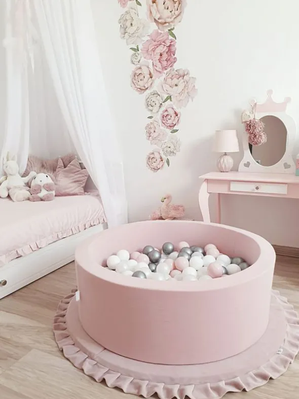Pehmeä pallomeri + pallot (valitse värit), powder rose