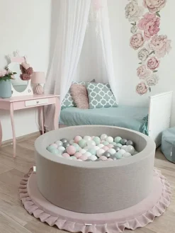 Pehmeä pallomeri + pallot (valitse värit), light grey