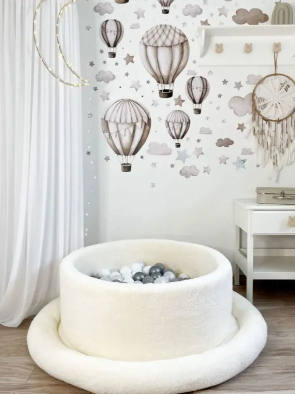 Pehmeä pallomeri + pallot (valitse värit), Boucle White