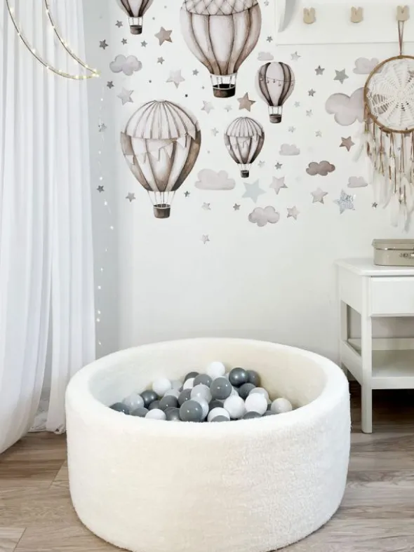 Pehmeä pallomeri + pallot (valitse värit), Boucle White