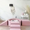 Pehmustettu pallomeri, leikkialusta, liukumäki ja portaat - Pink