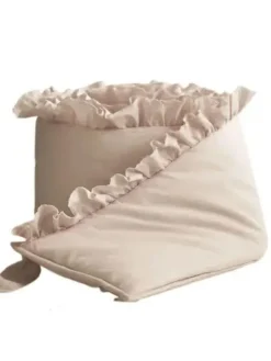 Pinnasängyn reunan suoja röyhelöllä 360cm, beige