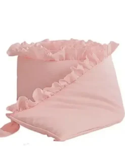 Pinnasängyn reunan suoja röyhelöllä 360cm, dusty pink