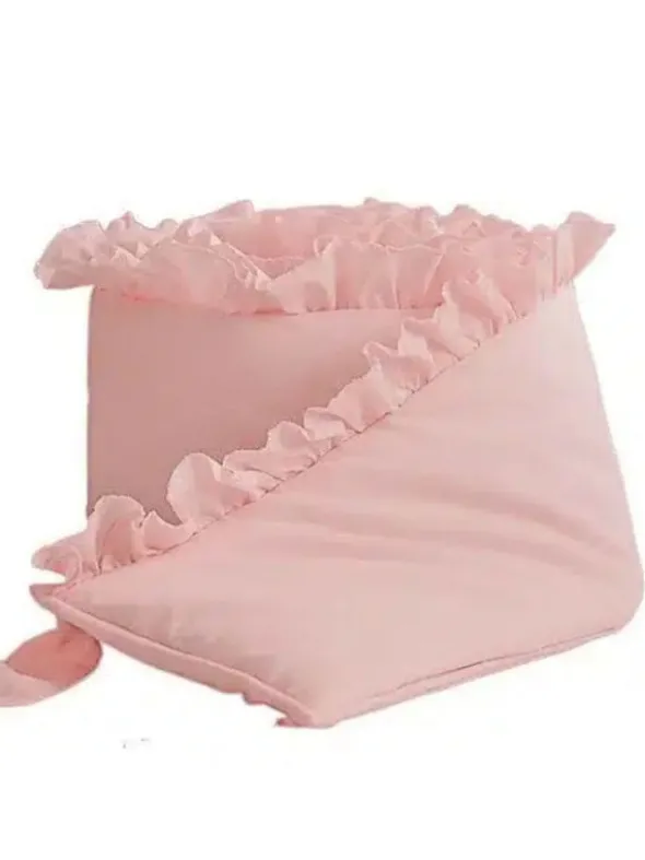 Pinnasängyn reunan suoja röyhelöllä 360cm, dusty pink