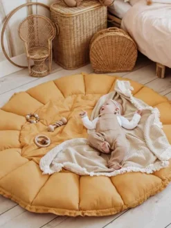 Play&Go leikkimatto Organic soft Bloom, Dusty Mustard