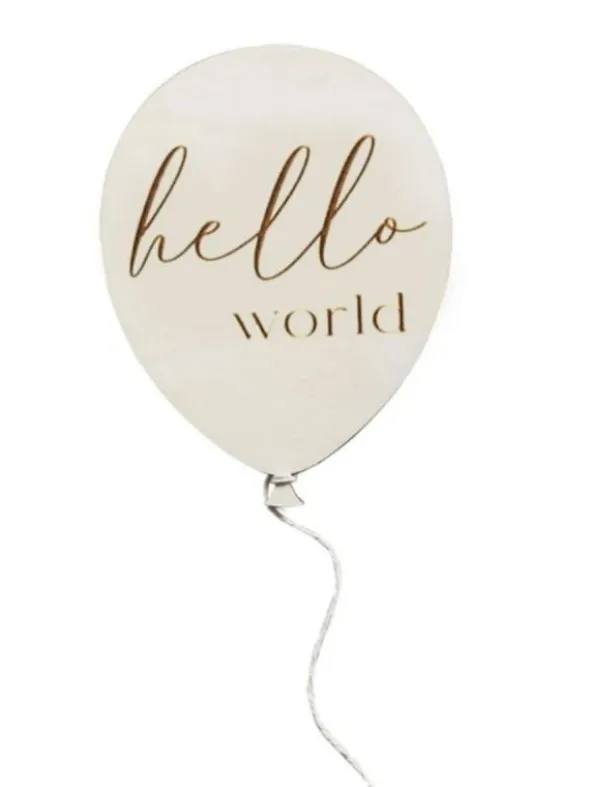 Puinen teksti-ilmapallo, Hello world