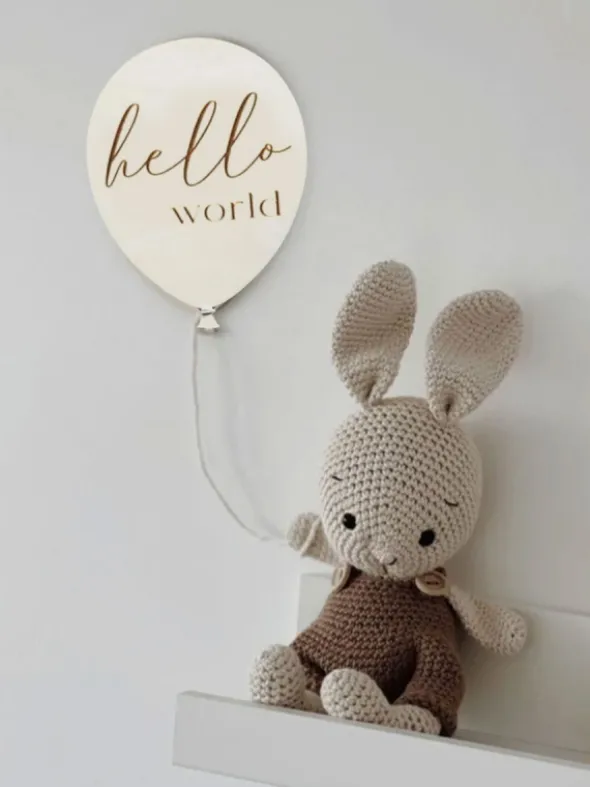 Puinen teksti-ilmapallo, Hello world